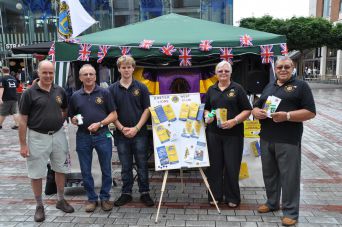 Club Members manning the Lions Awareness Day in Princesshay Shopping Centre